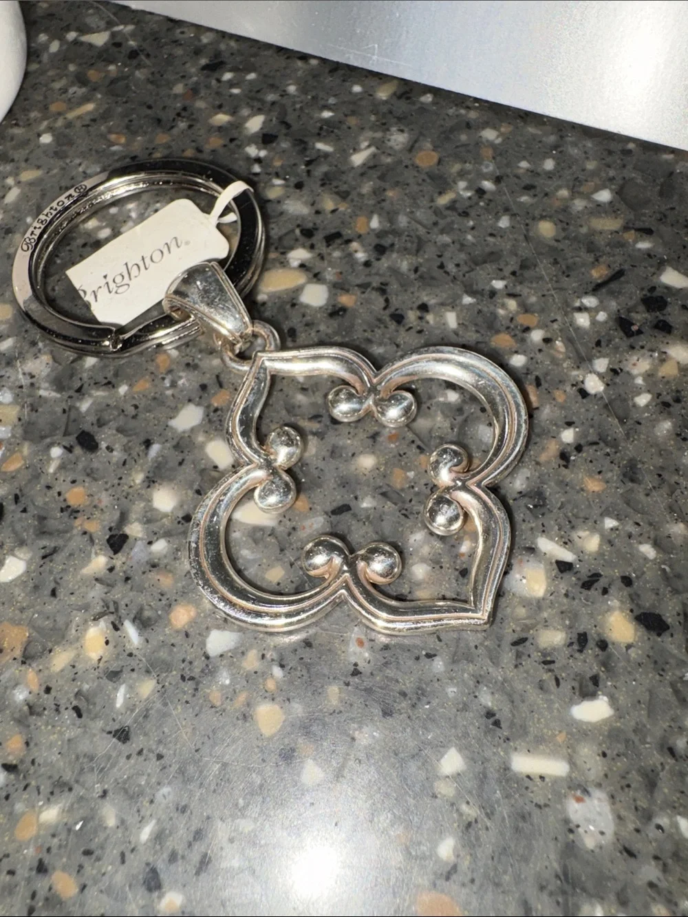 Brighton Toledo Silver Quatrefoil Key Chain